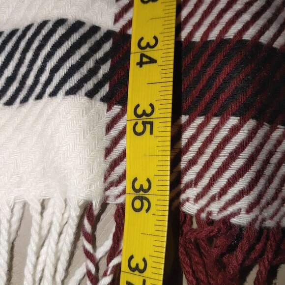 Plaid Scarf Large Wide Love Lore Oversized Fringe Detail Dual Toned Soft Wrap - Picture 8 of 8
